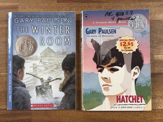 Gary Paulsen Book Lot: Hatchet, River, Winter Room, Cookcamp