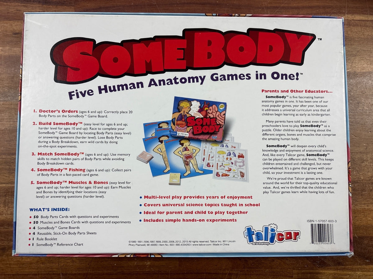 Talicor SomeBody Five Human Anatomy Games Board Game — photo 2 of 2