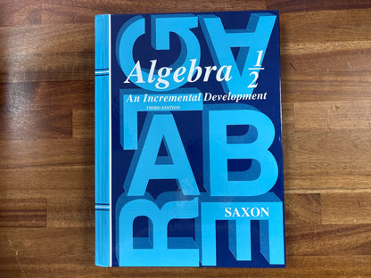 Saxon Algebra 1/2 3rd Edition Homeschool Kit Set