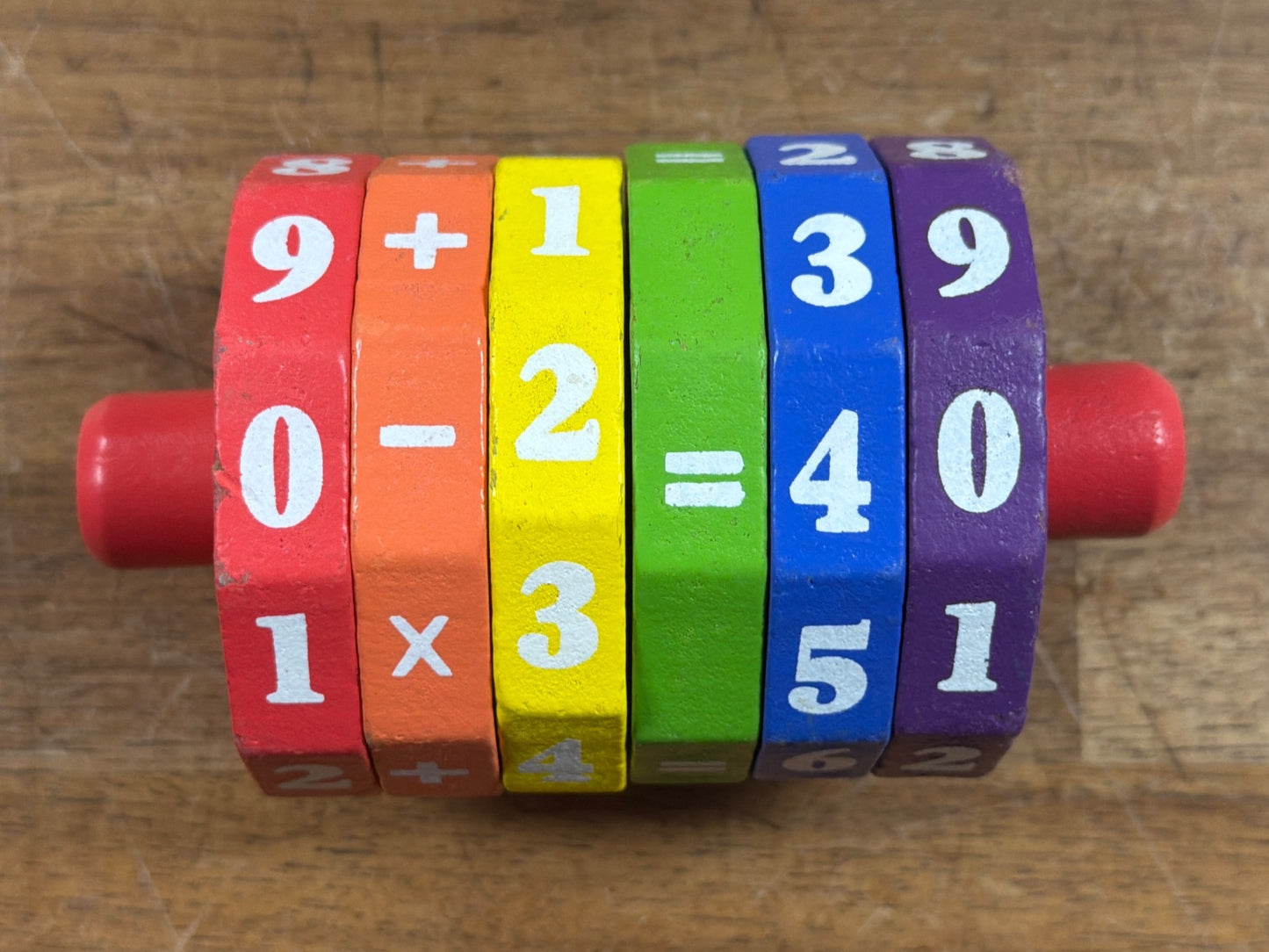 Wooden Math Wheel Manipulative Toy Addition Subtraction