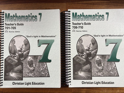 Christian Light Education Math 7 Teacher's Guide Answer Key Set