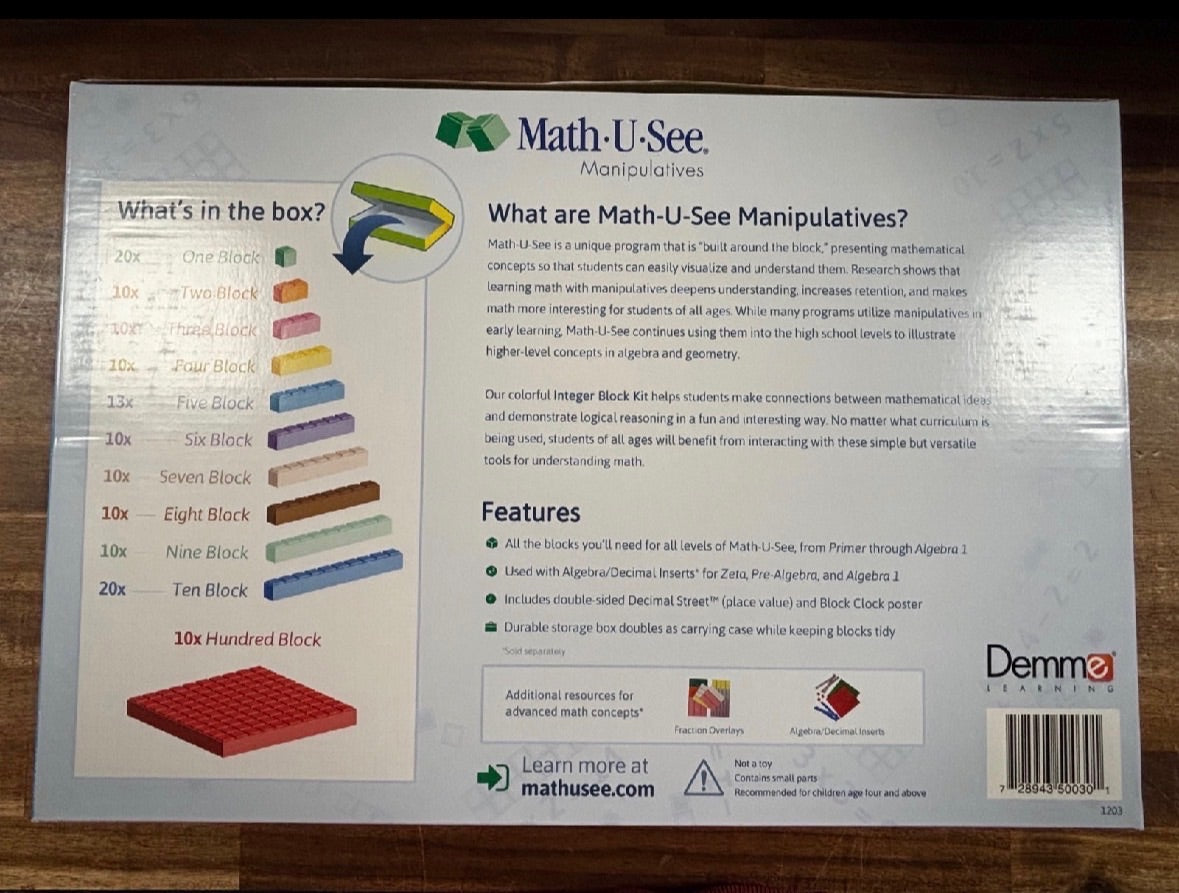 Math-U-See Integer Block Kit Manipulatives Set — Good