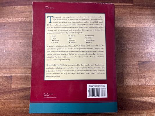 The Complete Home Learning Source Book by Rebecca Rupp