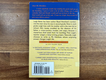 Dear Mr. Henshaw by Beverly Cleary Newbery Medal Paperback