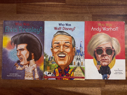 Who Was...? Biography Set - 7 Books Presley Disney Warhol