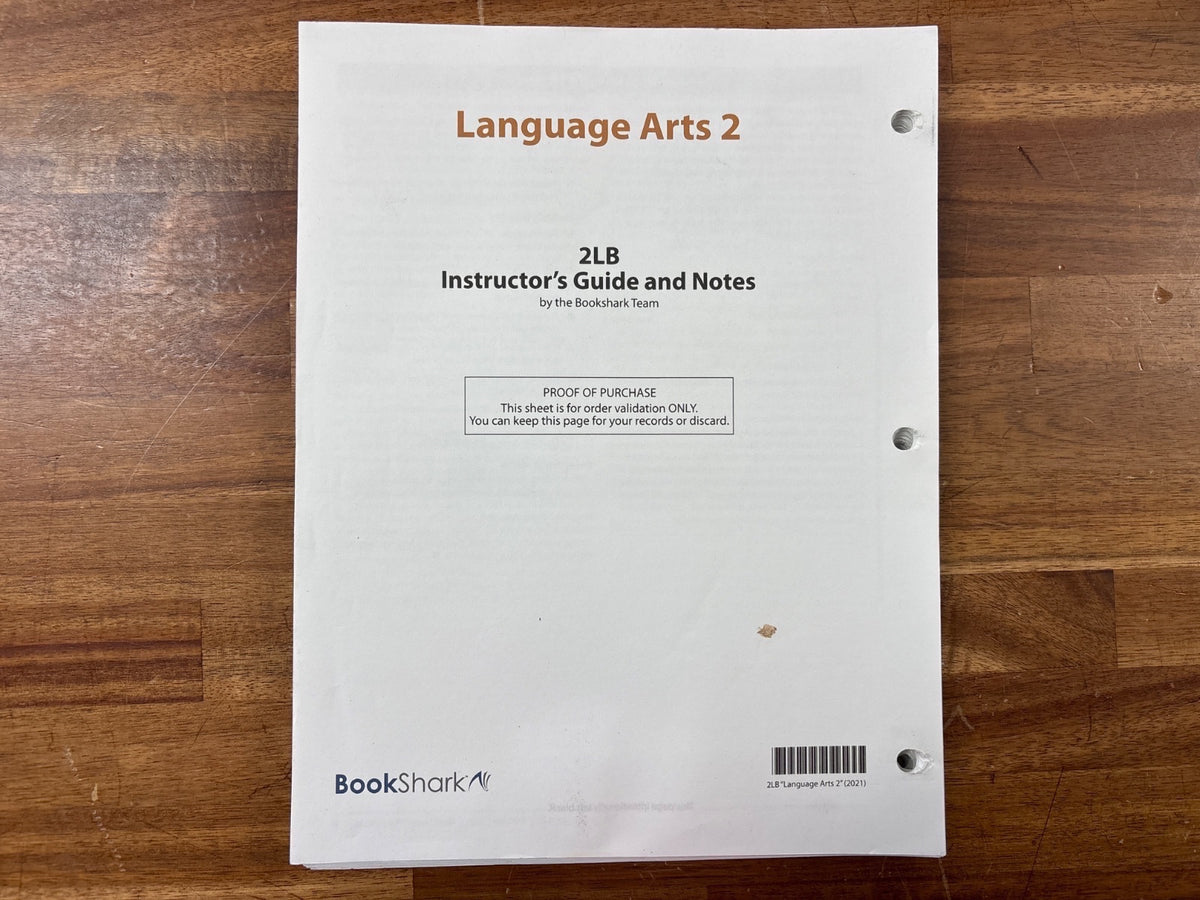 BookShark Language Arts 2 Instructor's Guide Ages 7-9