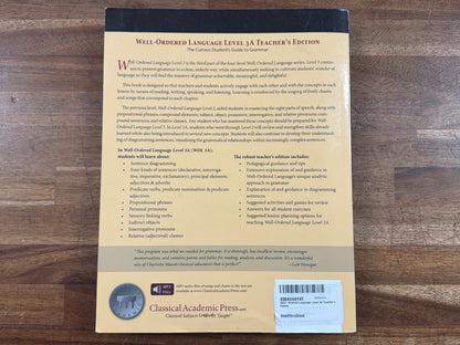Well-Ordered Language Level 3A Teacher's Edition