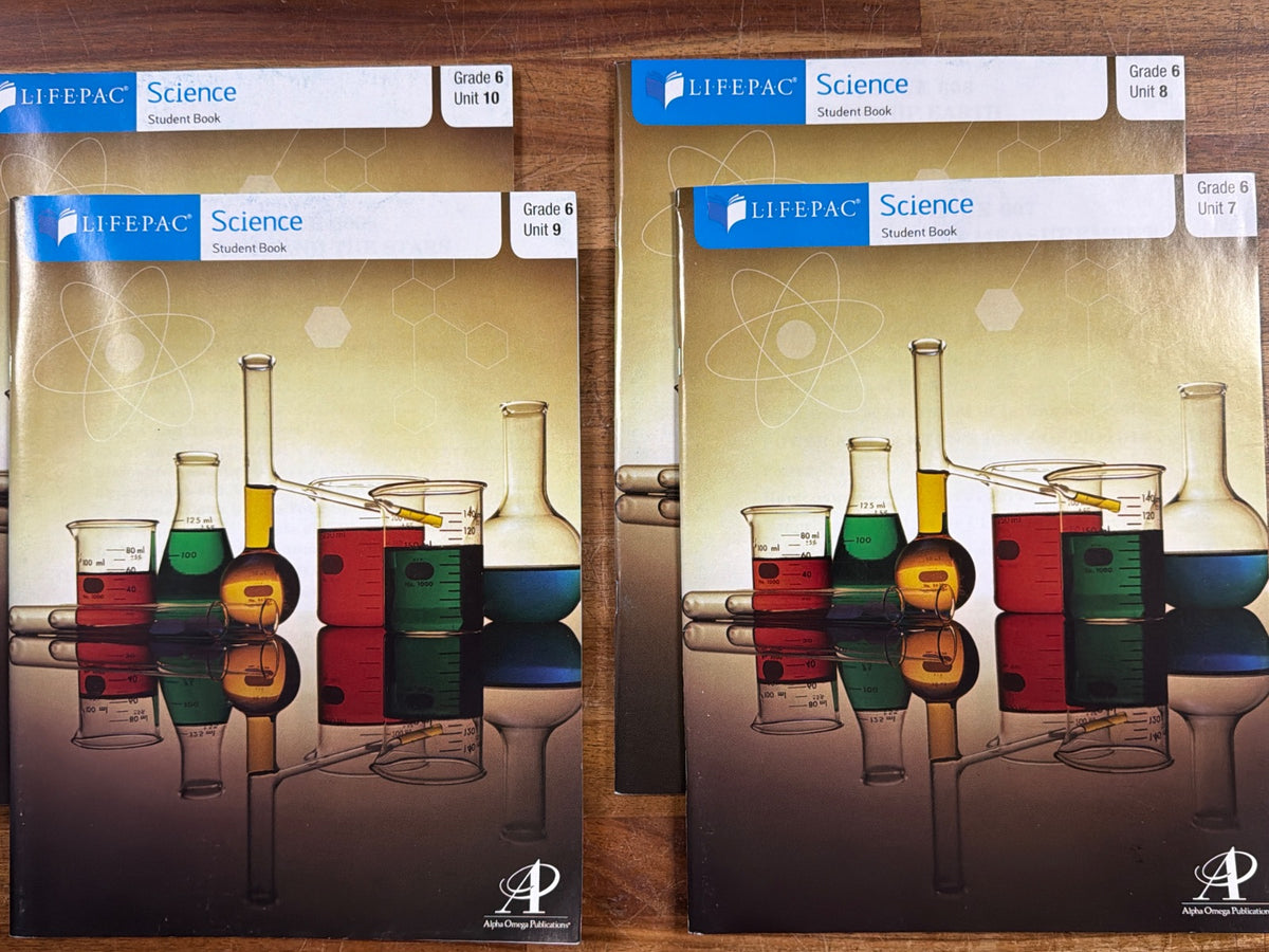 Lifepac Science Grade 6 Student Books Units 3-6 & Tchr Guide Set