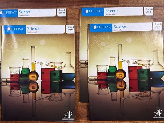 Lifepac Science Grade 6 Student Books Units 3-6 & Tchr Guide Set
