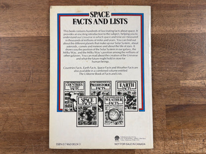 The Usborne Book of Space Facts Records Lists Comparisons