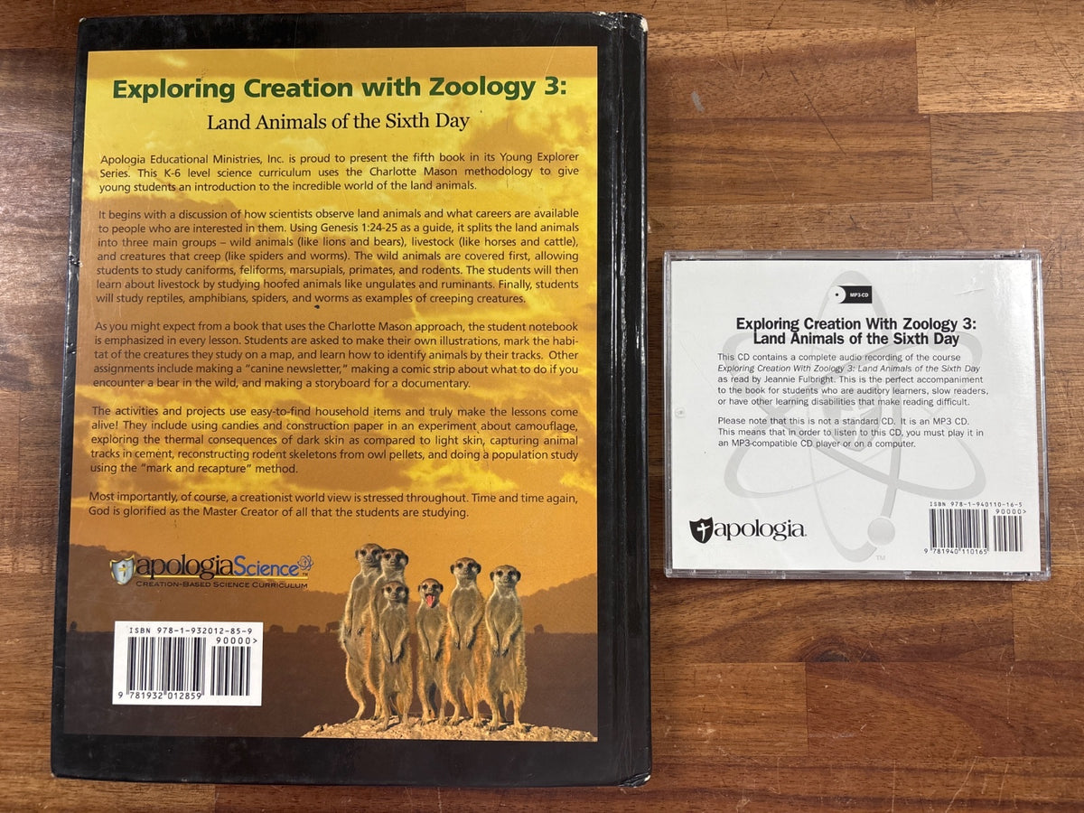 Apologia Exploring Creation Zoology 3 Land Animals + MP3 — photo 2 of 4