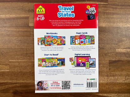 School Zone Travel the Great States Activity Book Ages 8-Up