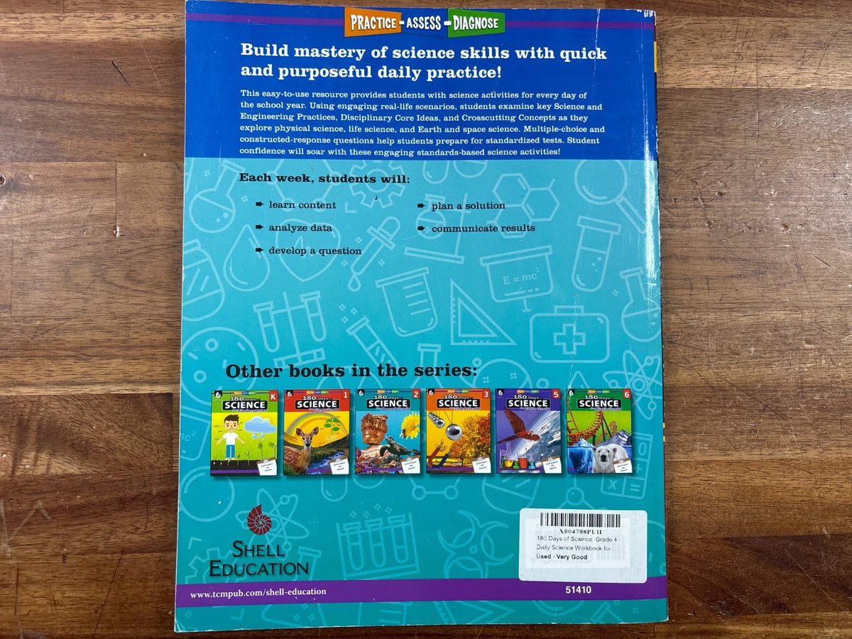 Shell Education 180 Days of Science Grade 4 Workbook
