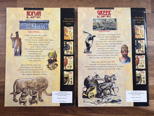 Scholastic Early Civilizations Roman & Greek Life Books Set