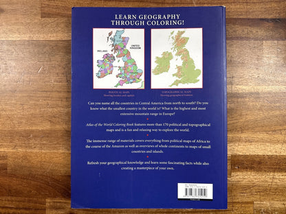 Atlas of the World Coloring Book: Political & Topo Maps