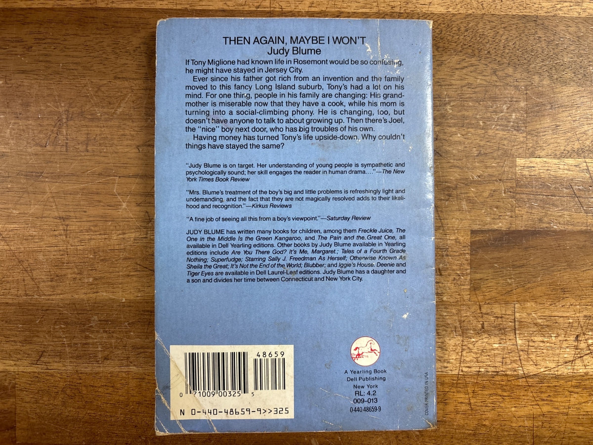 Then Again, Maybe I Won't by Judy Blume Yearling Paperback — photo 2 of 2