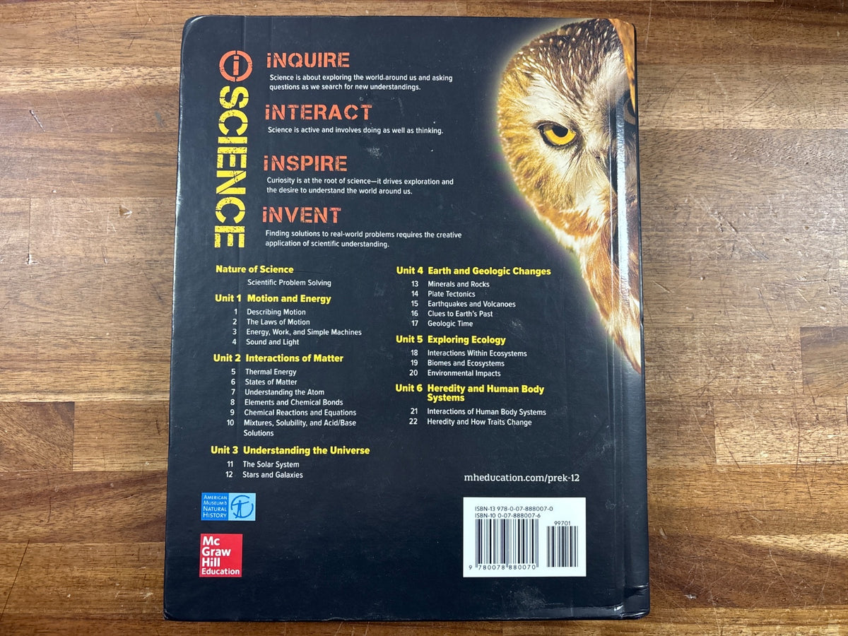 Glencoe Integrated iScience McGraw Hill Student Textbook