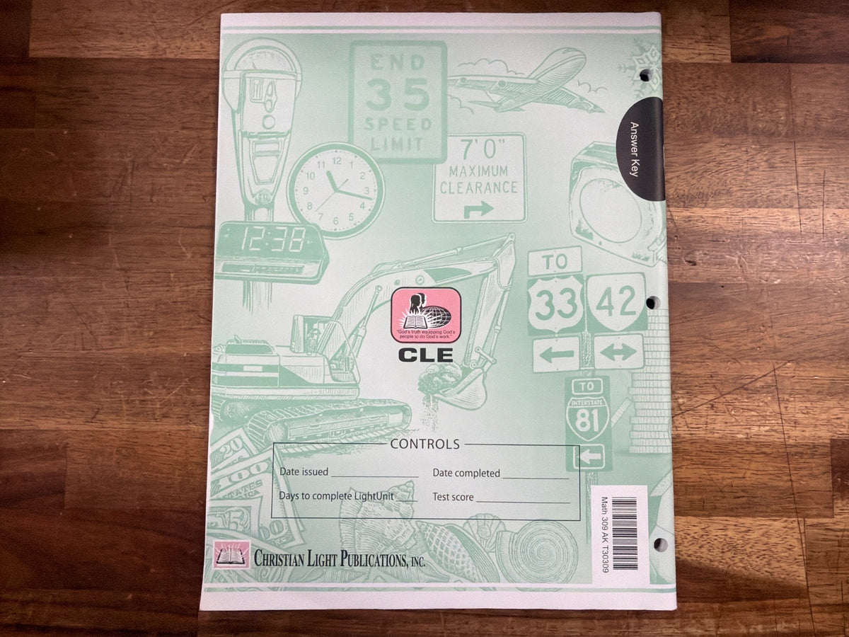 Christian Light Education Math 309 LightUnit Answer Key