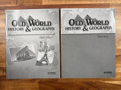 Abeka Old World History & Geography Quiz Test Key Maps A Set