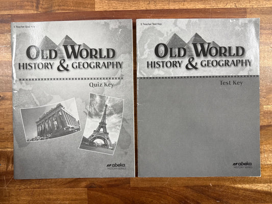 Abeka Old World History & Geography Quiz Test Key Maps A Set
