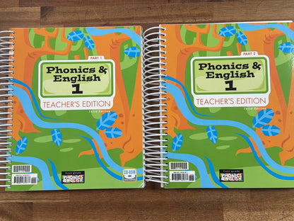 BJU Press Phonics & English 1 Teacher's Edition Set 3rd Ed