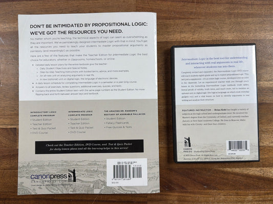 Canon Press Intermediate Logic Teacher Edition & DVD Set
