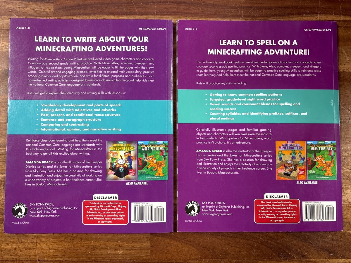 Sky Pony Writing & Spelling for Minecrafters Grade 2 Set — photo 2 of 2