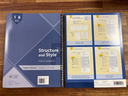 IEW Structure and Style for Students Year 1 Level B TM — photo 2 of 2