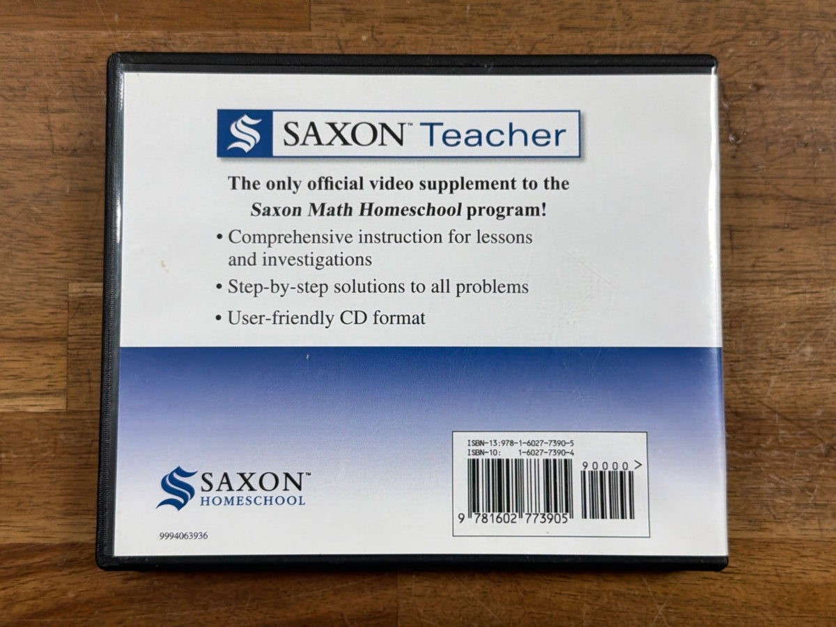 Saxon Teacher Math 8/7 3rd Edition Lesson & Test CDs