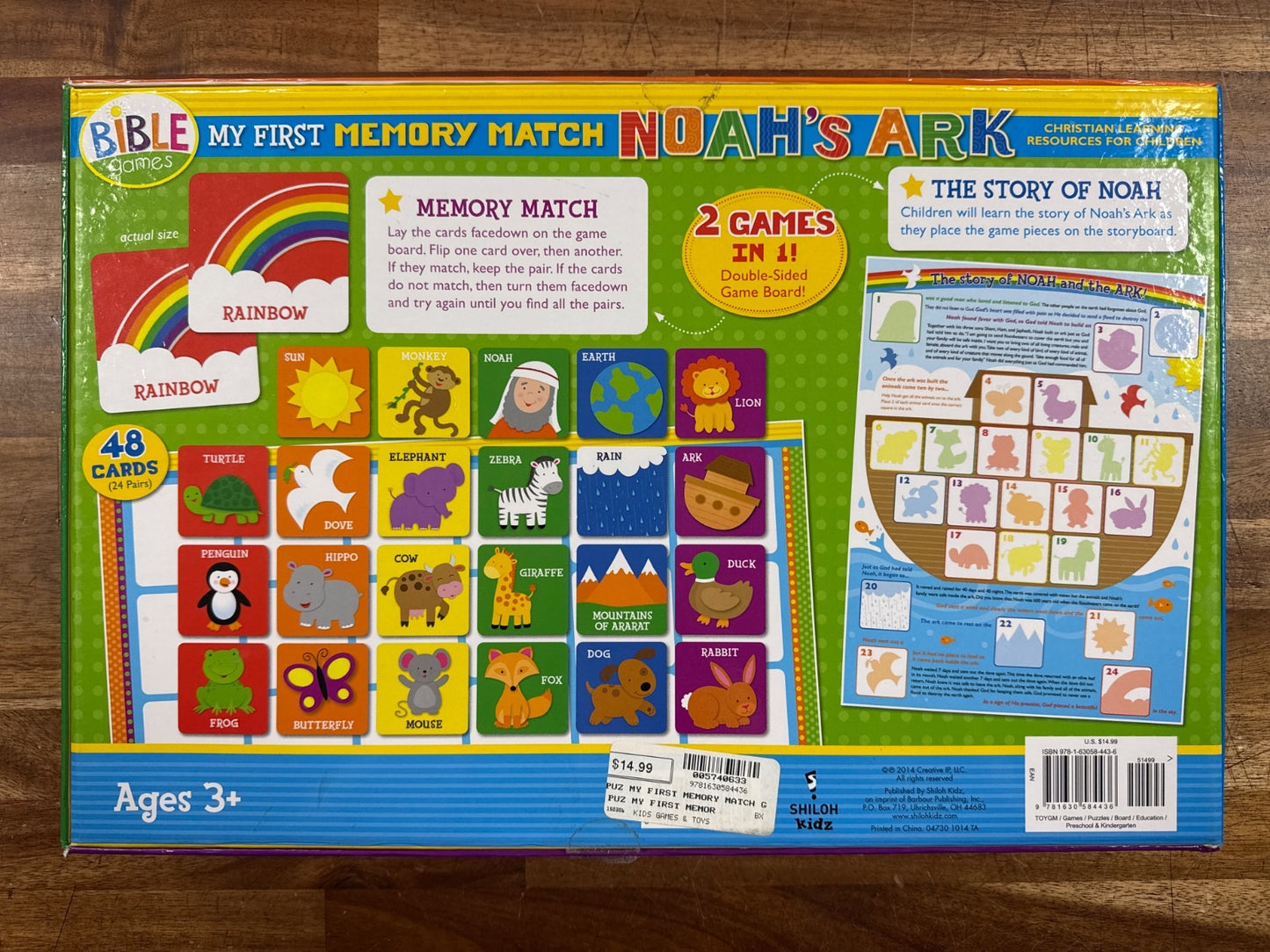 Bible Games My First Memory Match Noah's Ark 48 Cards