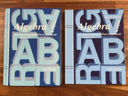 Algebra 1/2 Set 3rd Ed W/ Textbook, Tests, HmsclPckt, and Sltns