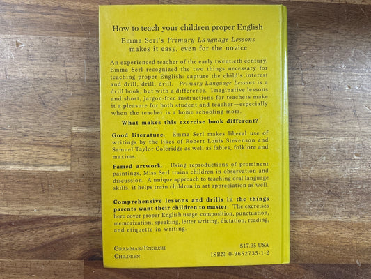 Primary Language Lessons by Emma Serl Homeschool Grammar Book