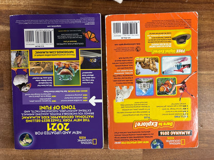 National Geographic Kids Almanac 2016 & 2021 Set