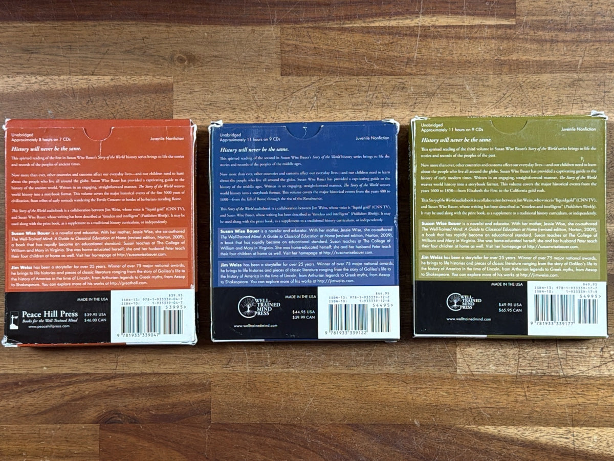 Story of the World Vol 1-3 Audiobook CD Set Bauer