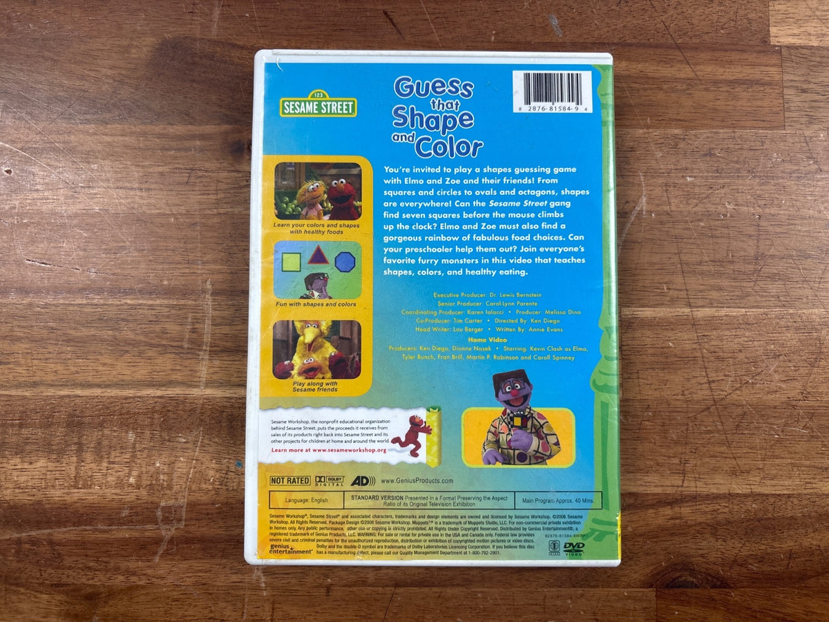 Sesame Street Guess That Shape and Color DVD