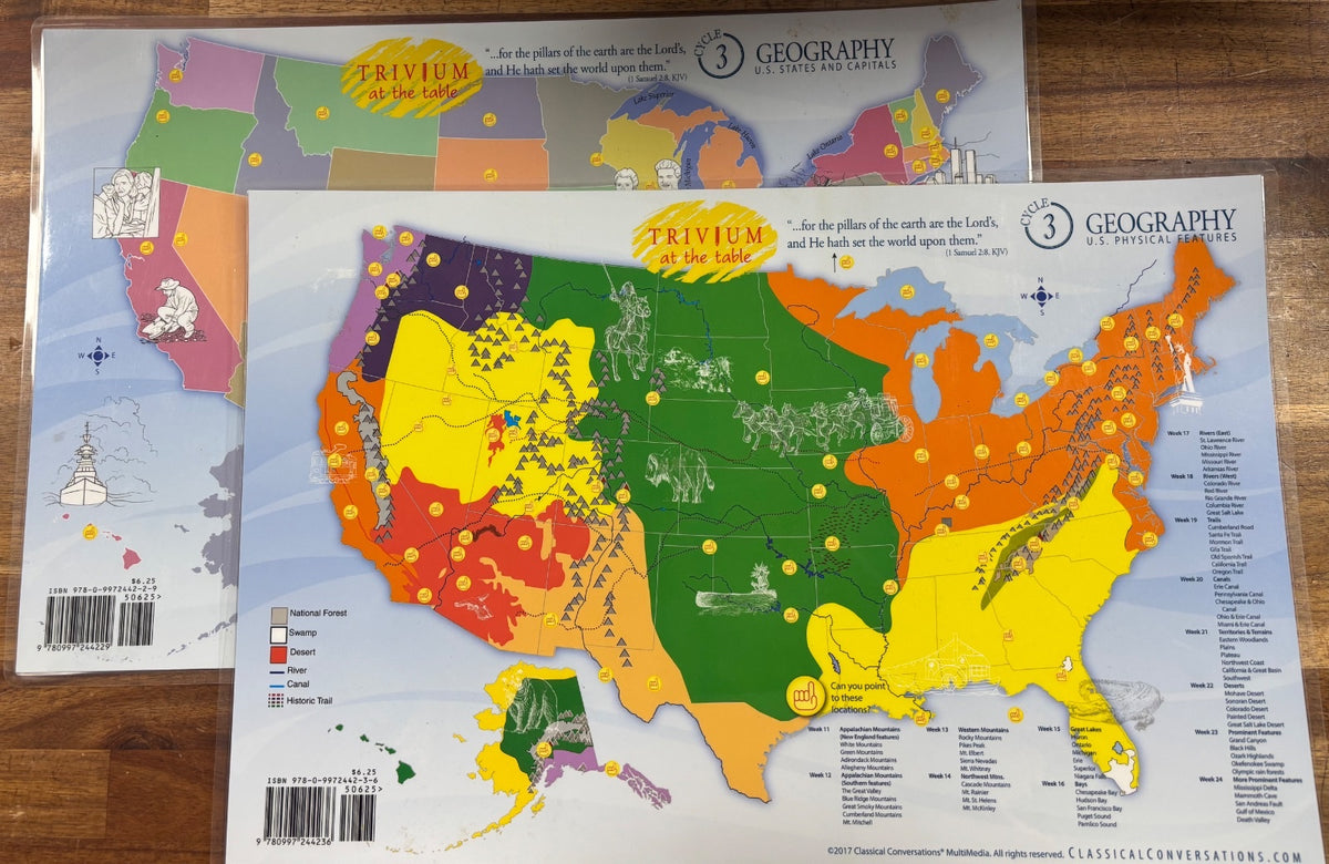 Trivium at the Table Geography Placemats Set Cycle 3