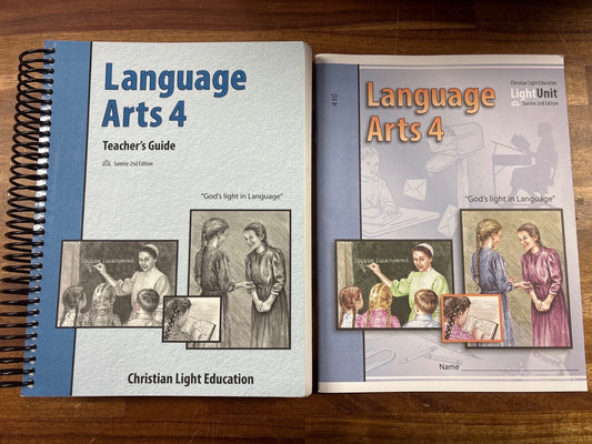 Christian Light Education Language Arts 4 Teacher Guide & LightUn — photo 2 of 5