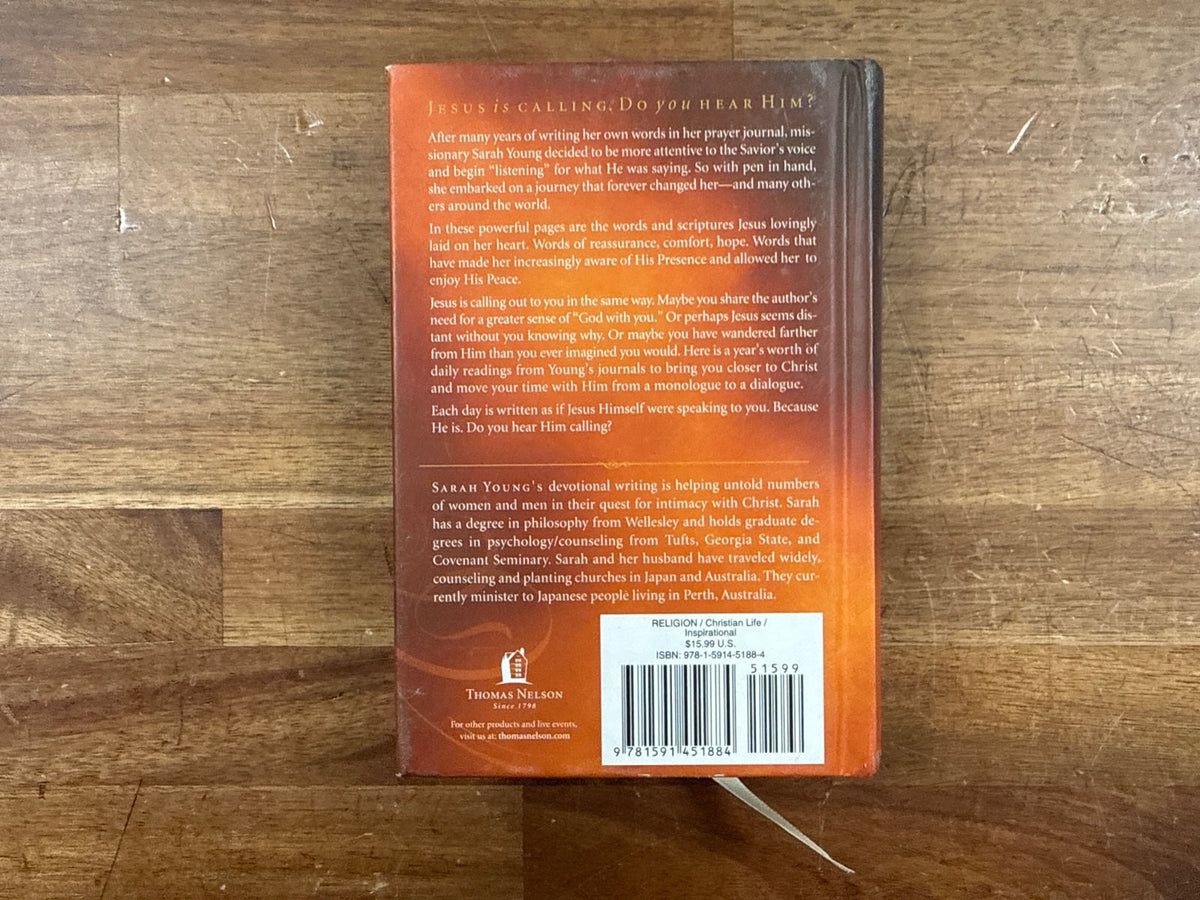 Jesus Calling by Sarah Young Devotional Hardcover — Good — Clean, no writing. Cover shows some shelf wear and a sticker residue mark on front.