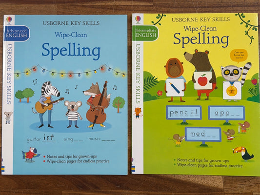 Usborne Key Skills Wipe-Clean Spelling & Grammar Set