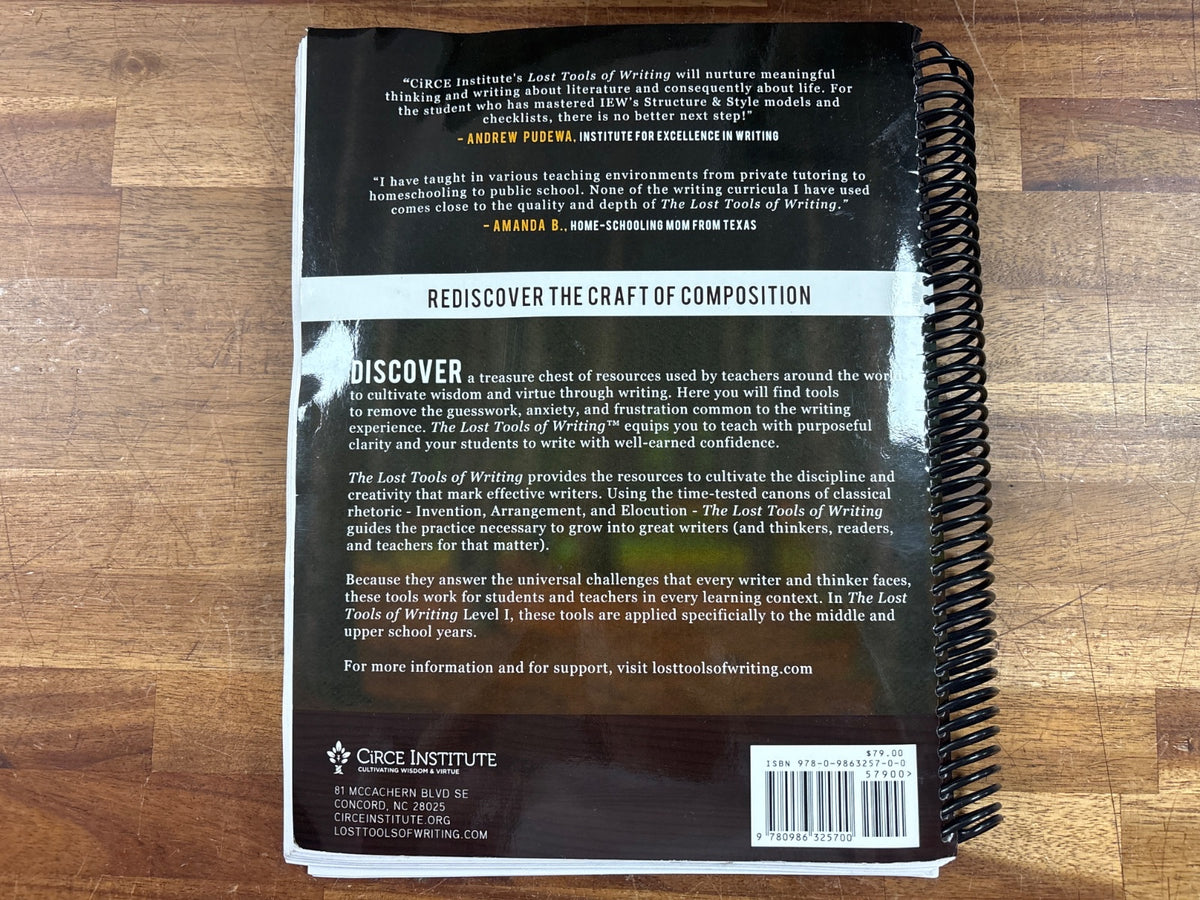The Lost Tools of Writing Teacher Guide Level One