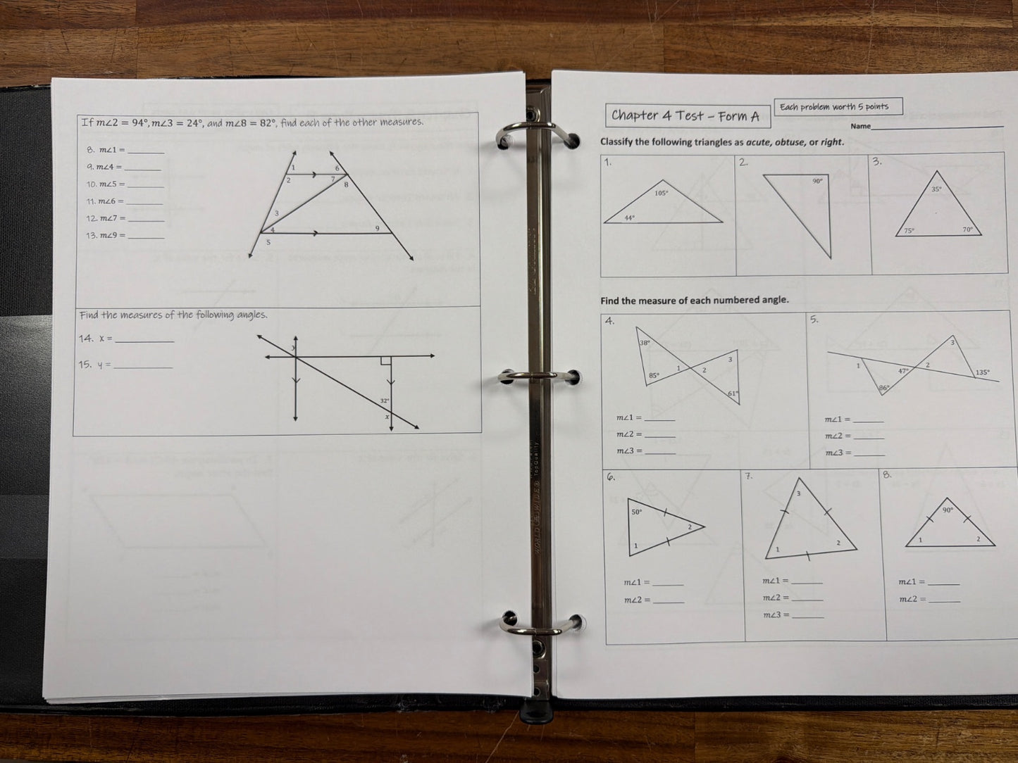 Denison Algebra Geometry Parent Guide, Test Booklet & Solutions