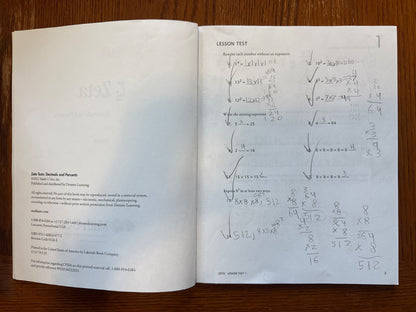Math-U-See Zeta Decimals & Percents Tests Booklet