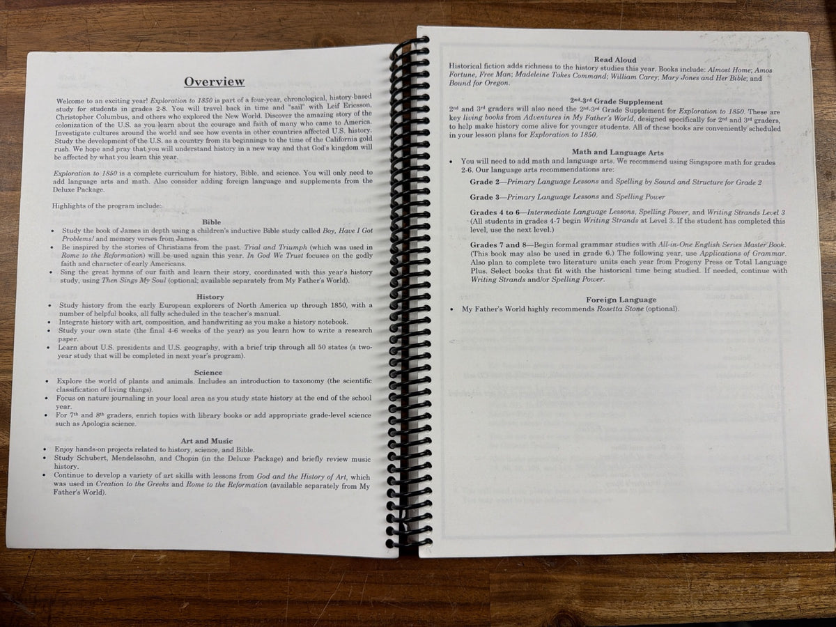 My Father's World Exploration to 1850 Teacher's Manual