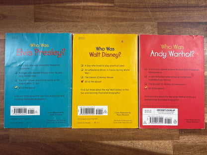 Who Was...? Biography Set - 7 Books Presley Disney Warhol