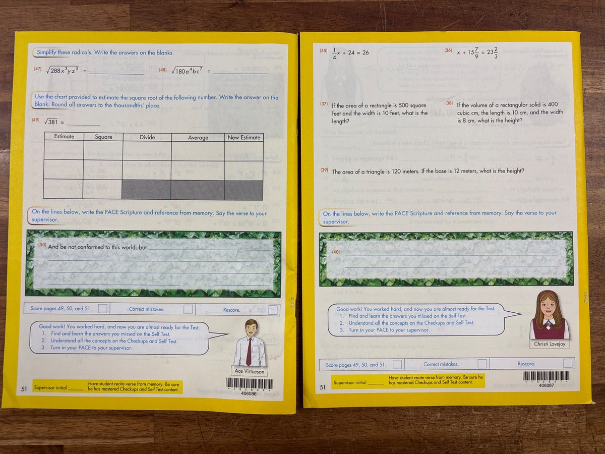 ACE Math Fourth Edition Student Workbook Set 1086-1096 — photo 3 of 11