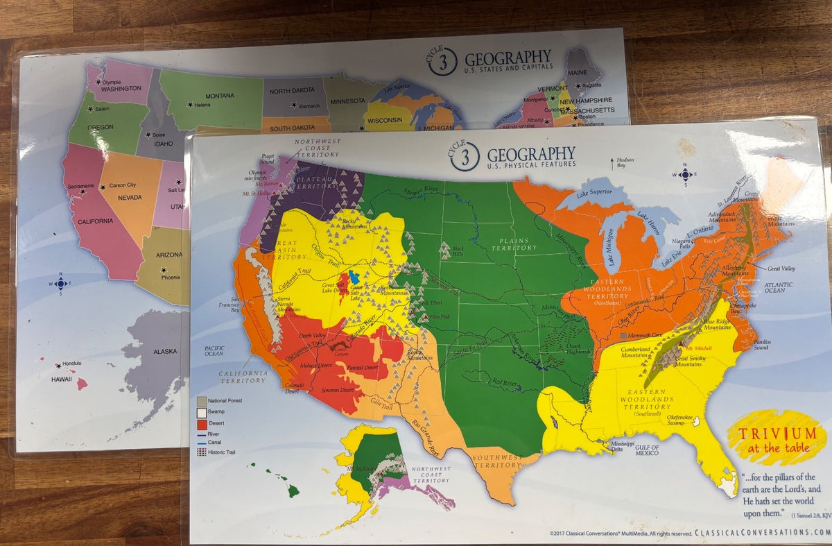 Trivium at the Table Geography Placemats Set Cycle 3