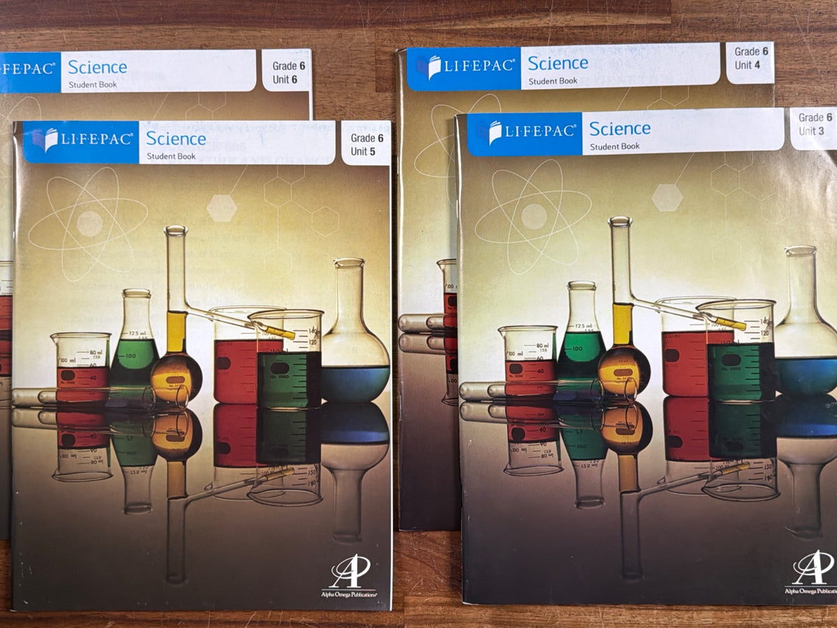 Lifepac Science Grade 6 Student Books Units 3-6 & Tchr Guide Set