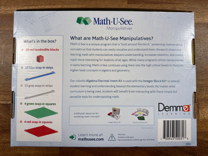 Math-U-See Algebra/Decimal Insert Kit Manipulatives