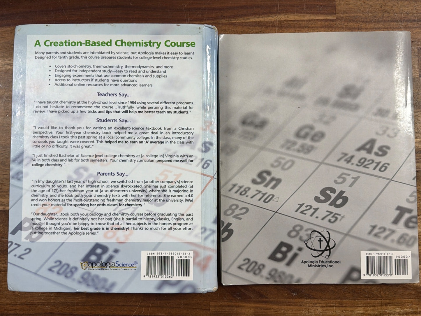 Apologia Exploring Creation Chemistry 2nd Edition Set