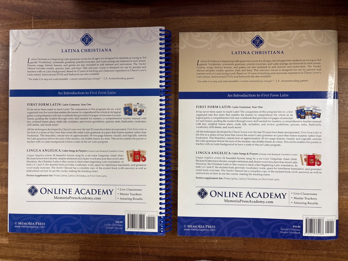 Latina Christiana 4th Ed Teacher, Workbook, DVD Set